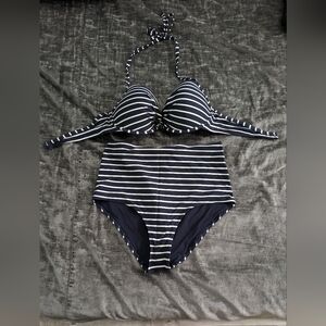 Aerie Blue and White striped two piece